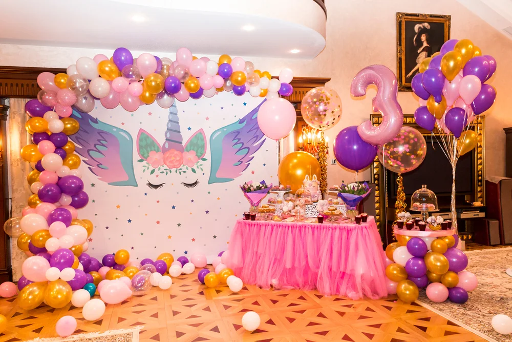 Birthday floral backdrop